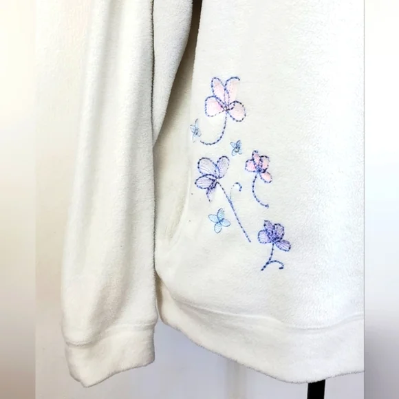 Disney Eeyore Hoodie Women's Large White Pullover Fleece Sweatshirt Cozy - Picture 6 of 13